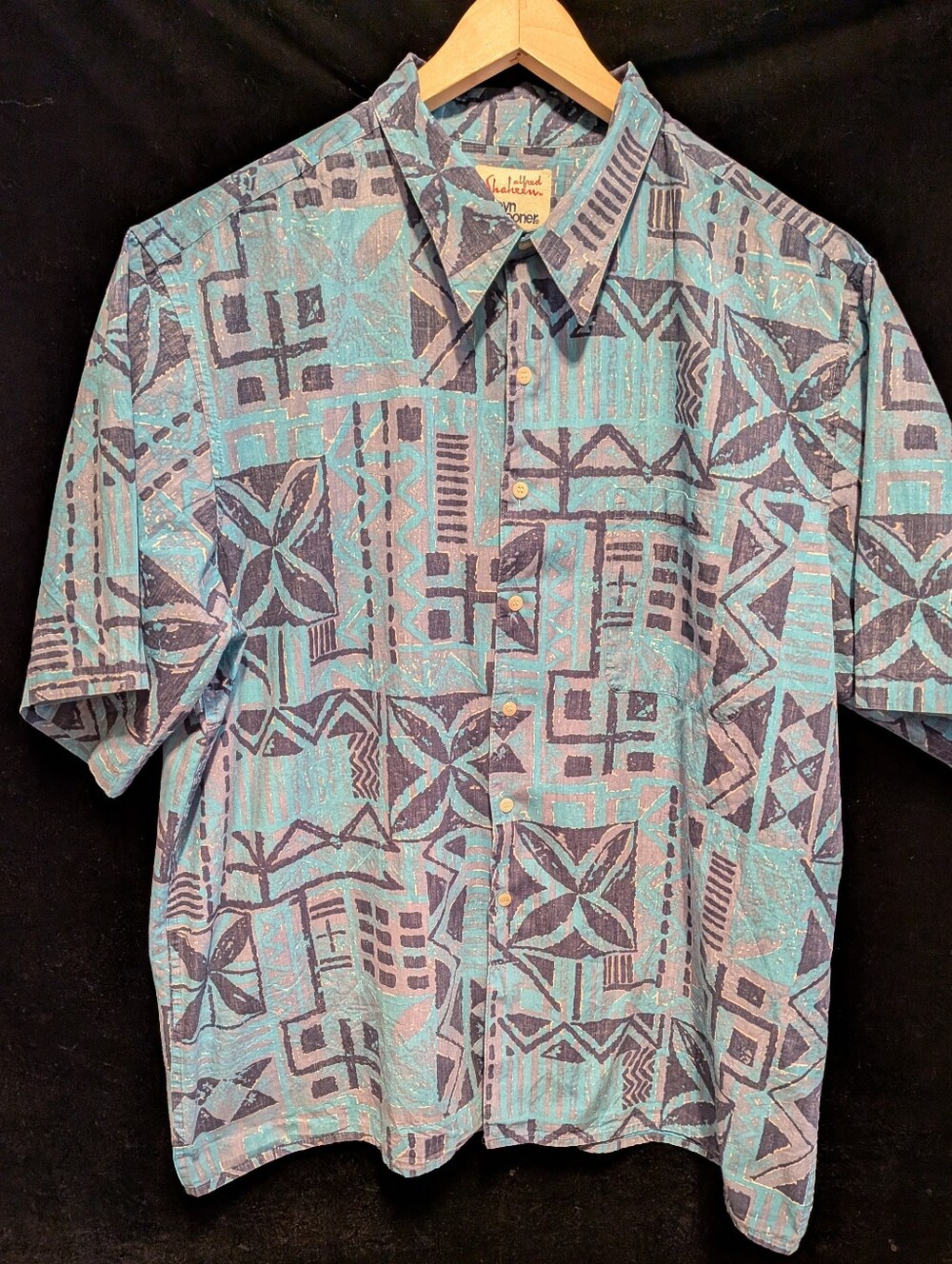 Vintage Alfred Shaheen  reyn spooner Tiki Reverse Print Hawaiian Aloha Shirt 2XL